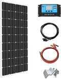 100W 12V Monocrystalline Solar Panel Kit with Charge Controller T254178