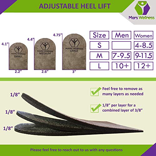 Medium Pack of 2 Brown Orthopedic Heel Lift S173