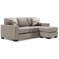 Stone Light Gray Fabric & Wood Sofa Chaise T12540