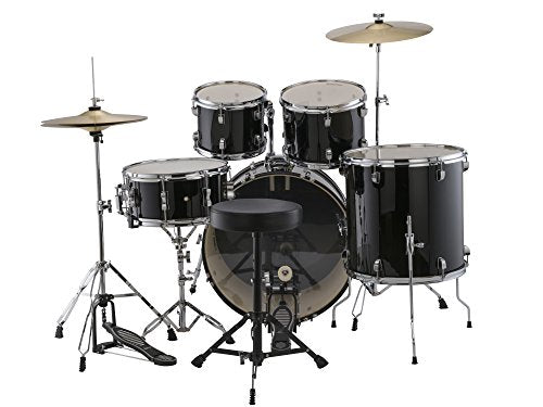 5 Piece Drum Set with Hardware and Cymbals (Black) L9643