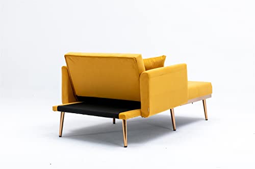 Beige Velvet Chaise Lounge Chair with Pillows E159366