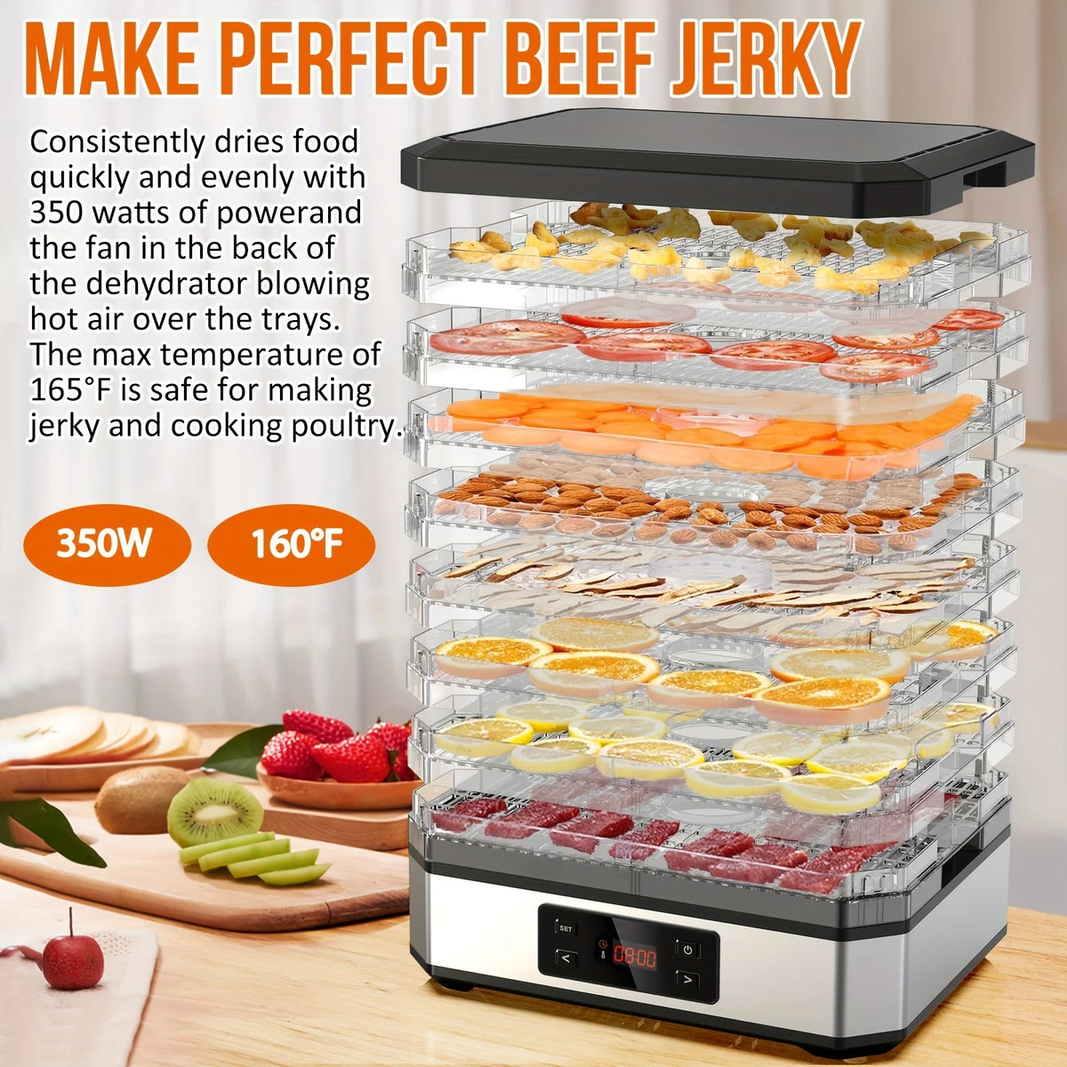 Stainless Steel Food Dehydrator (400W) U39319