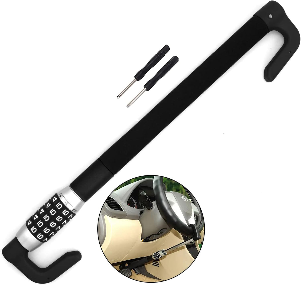 Heavy Duty 5 Digit Combination Steering Wheel Brake Lock O5662