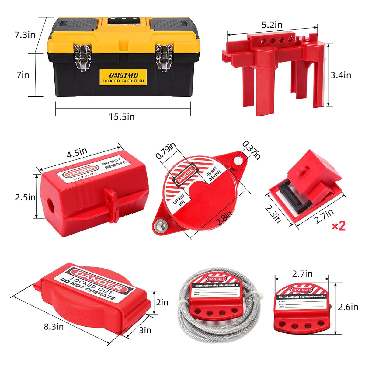 Lockout Tagout Kit with 69 Component M246274