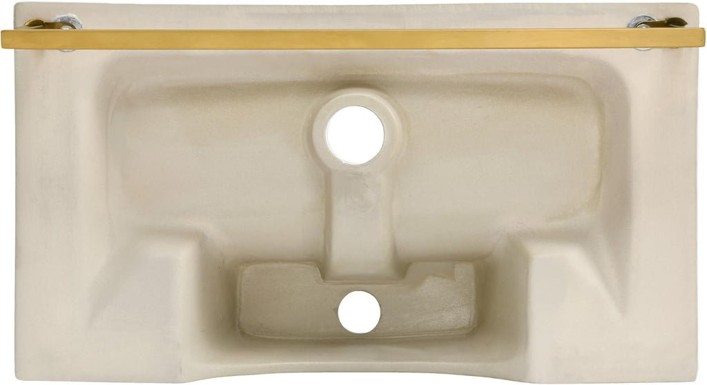 22" Wall-Mount Bathroom Sink with Brushed Gold Towel Bar C394