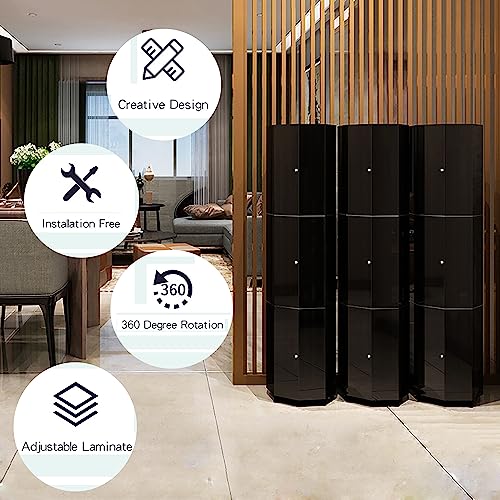 Rotating Shoe Rack Tower 360° Rotating Shoe Cabinet Round Shoe Rack Organizer Tower Staircase Storage Vertical Shoe Rack Q41316