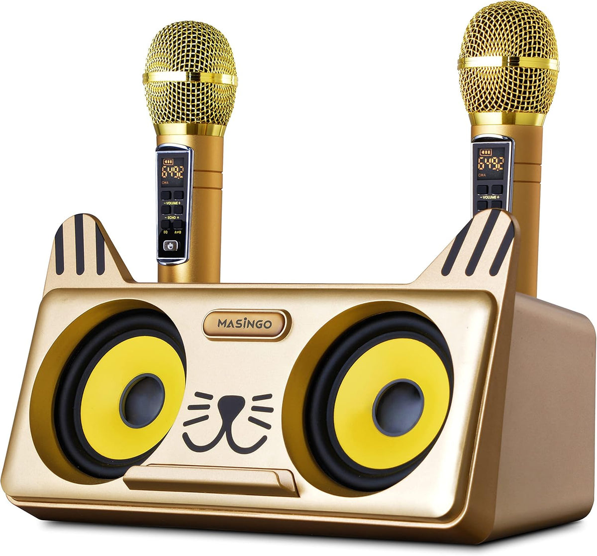 Portable Cat Karaoke Machine with 2 Wireless Microphones K304