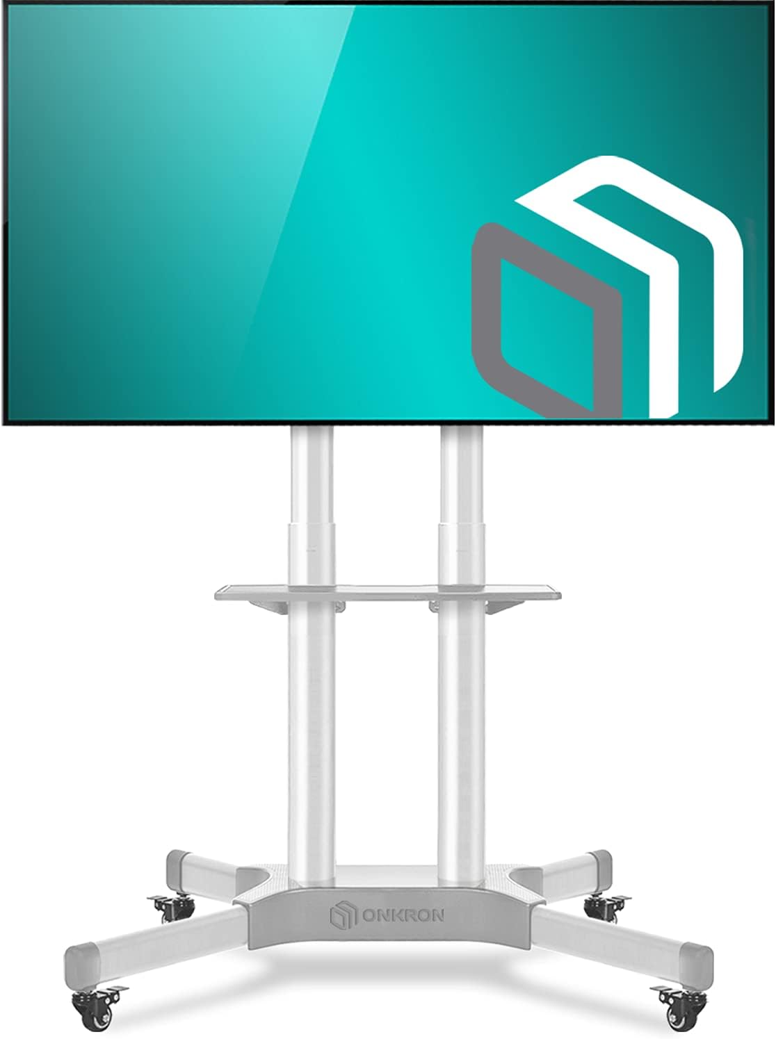 Mobile TV Stand for 32 to 65 Inch TV Screens with Wheels Shelves O27411
