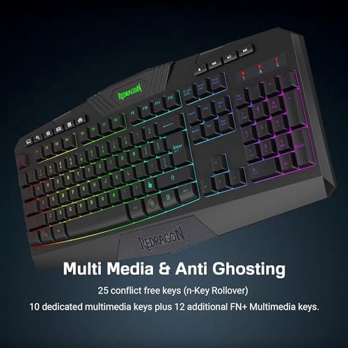 Wireless RGB Gaming Keyboard and 8000 DPI Gaming Mouse with 10 Multimedia Keys A59117