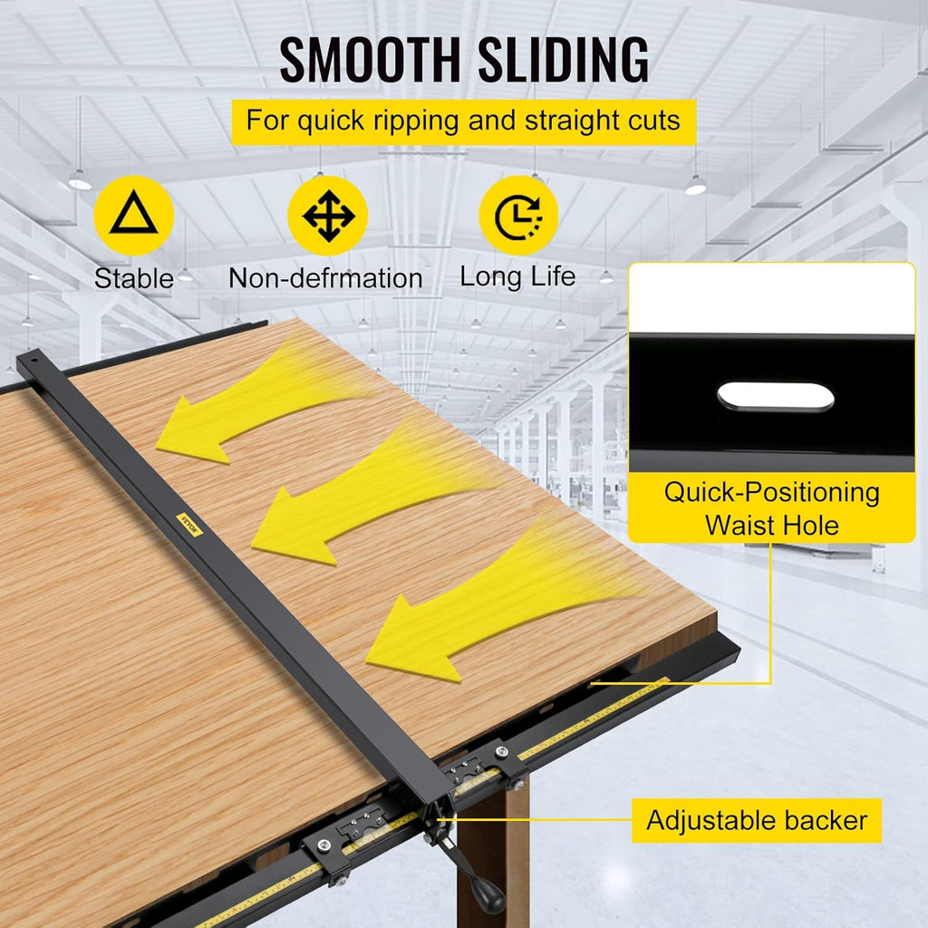 37×57 Table Saw Fence System with Front Guide Bar V916