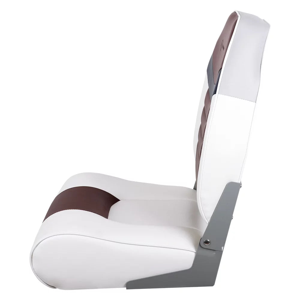 White/Burgundy/Navy High Back Folding Boat Seat B302