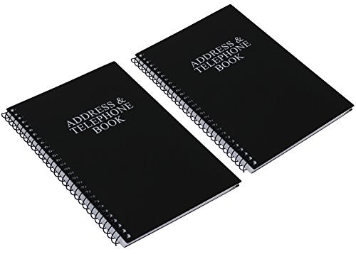 Black 8 x 5 inches Address and Telephone Book 2-Pack P44904