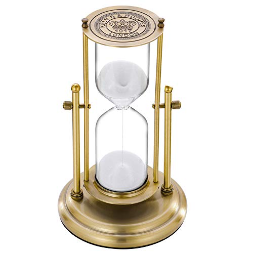 Large Antique Brass Rotating Sand Timer W7642