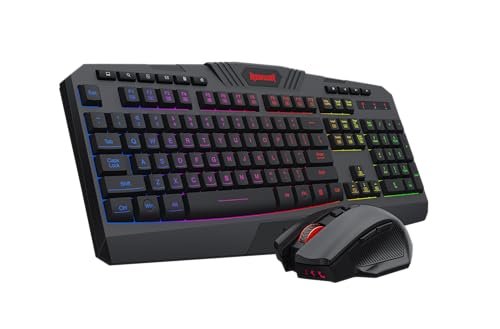Wireless RGB Gaming Keyboard and 8000 DPI Gaming Mouse with 10 Multimedia Keys A59117