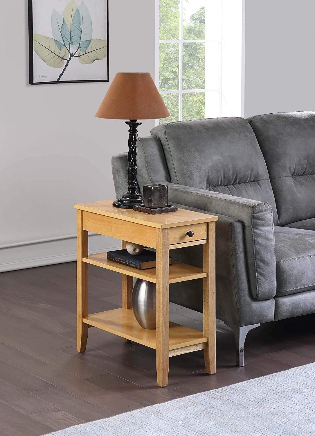 Three Tier End Table with Drawer V2198