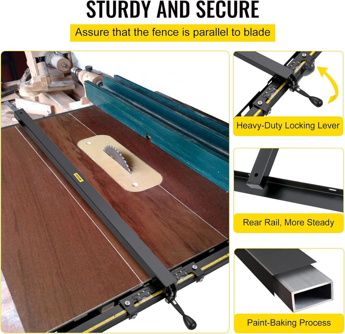 37×57 Table Saw Fence System with Front Guide Bar V916