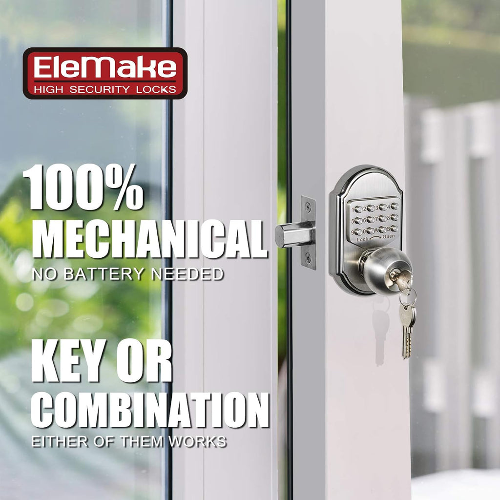 Keyless Entry Door Lock Deadbolt Keypad Mechanical Stainless Steel Z93112
