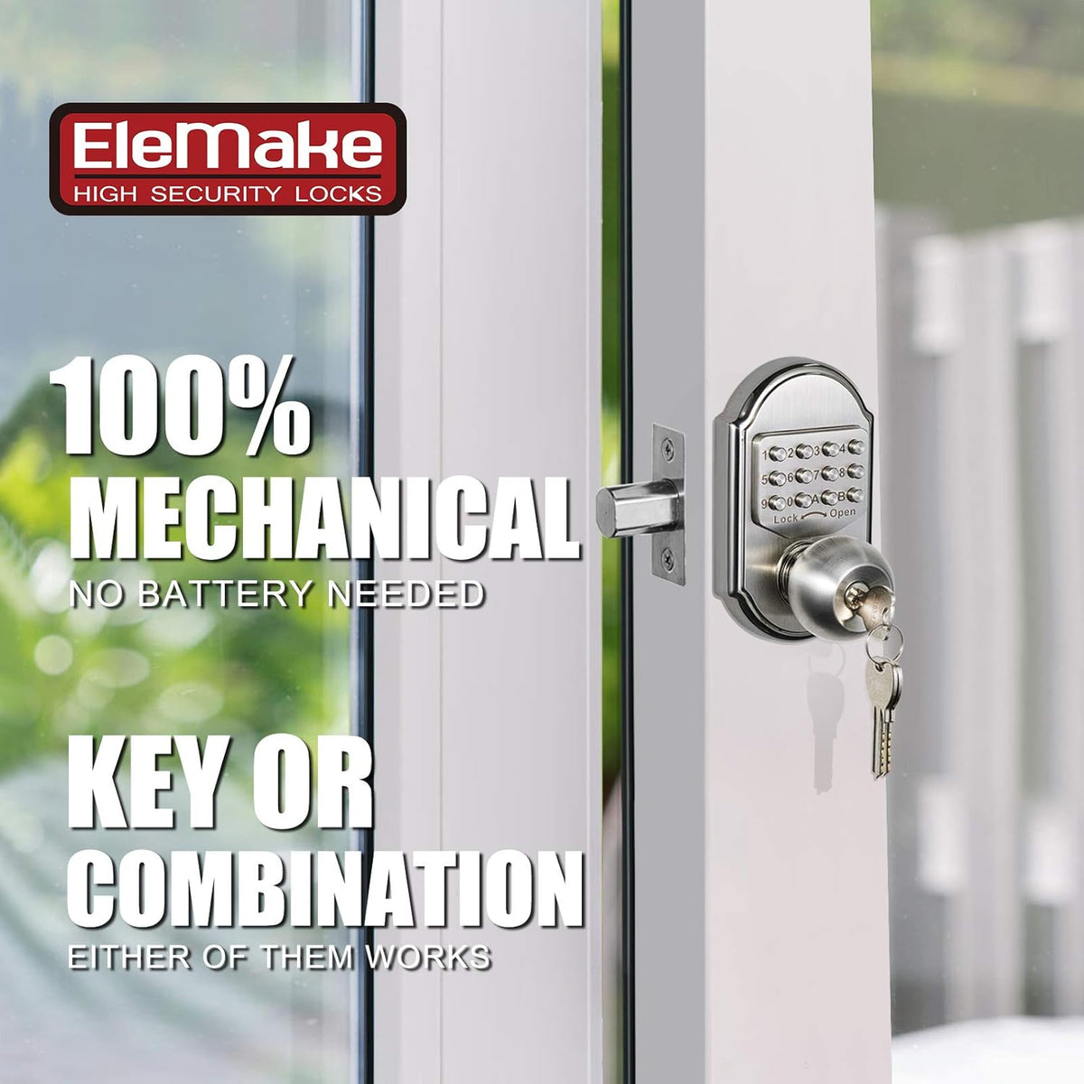 Keyless Entry Door Lock Deadbolt Keypad Mechanical Stainless Steel Z93112