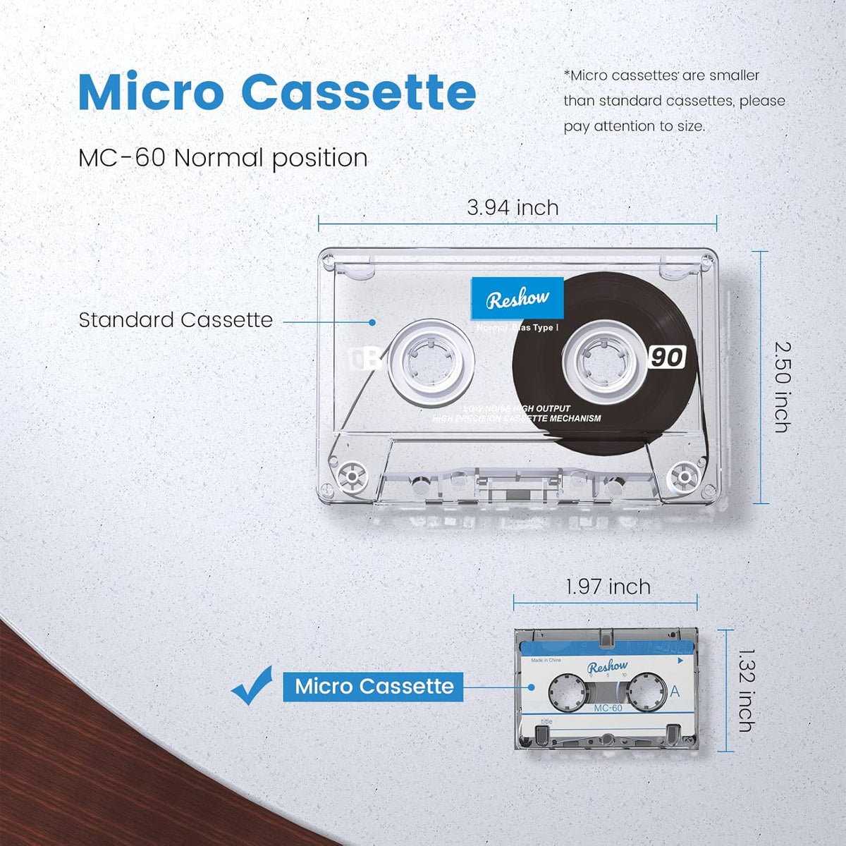 3 Pack Micro Cassette Tapes Blank for Recording MC-60 Minutes O89717
