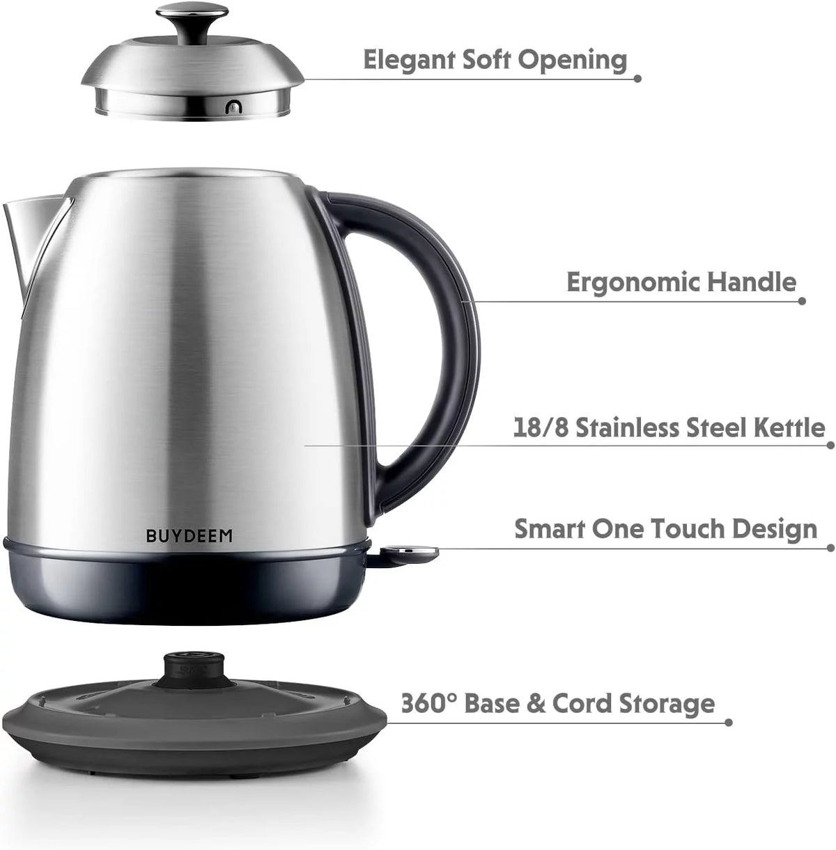 1.7L Stainless Steel Electric Kettle C384241