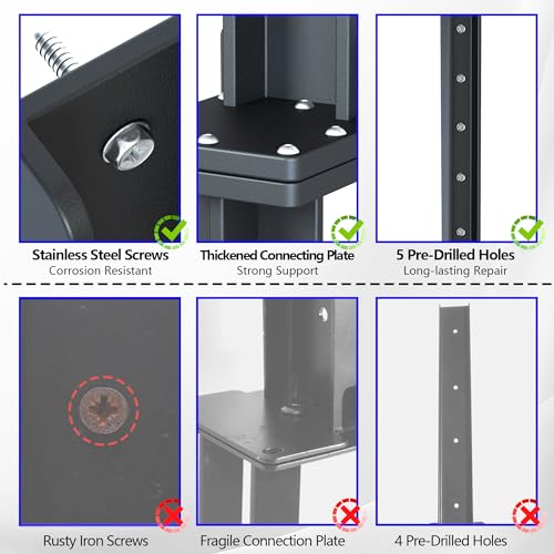 4-Pack 32in Stainless Steel Fence Post Anchor Black L49394