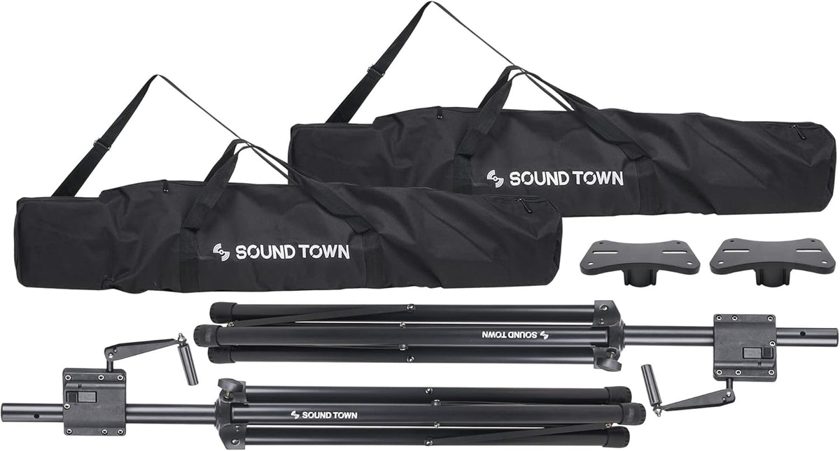 2-Pack Crank-Up Tripod Speaker Stands with Carry Bags V871