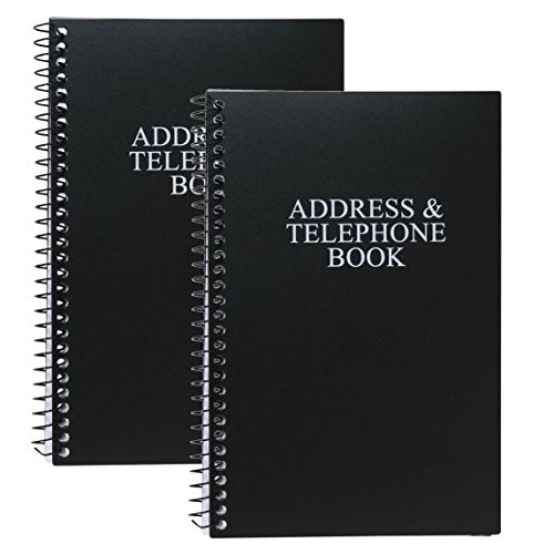 Black 8 x 5 inches Address and Telephone Book 2-Pack P44904