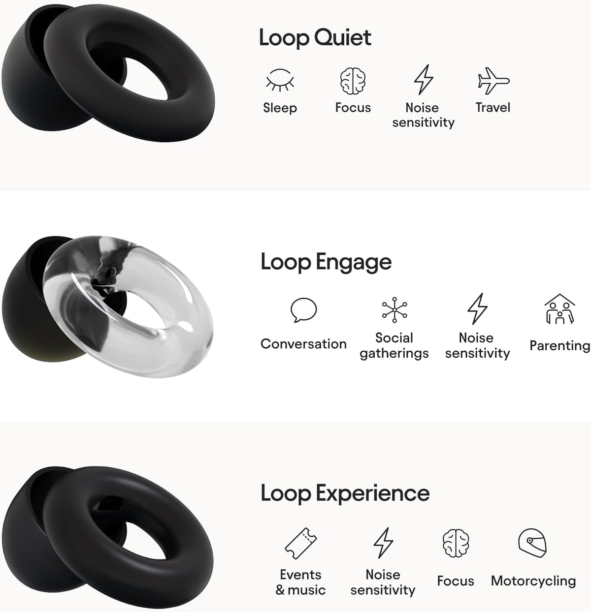 Loop Earplugs Ultimate Bundle (3-Pack) – Loop Quiet + Loop Experience + Loop Engage + Mute + Carry Case Q224403