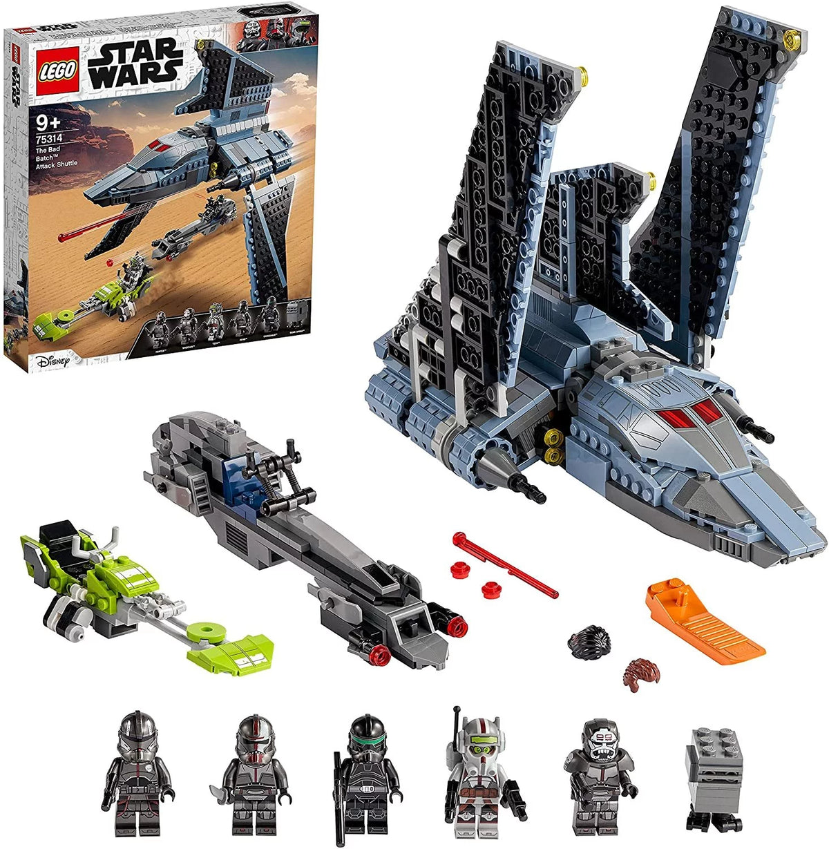 Star Wars Attack Shuttle Building Toy Set with 5 Clones Minifigures I829