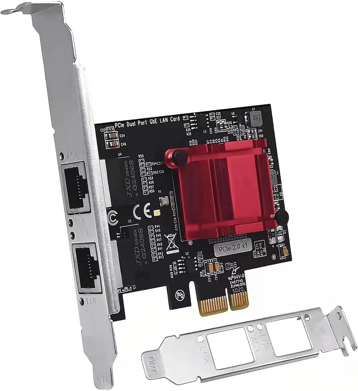 PCI Express 2-Ports Gigabit Ethernet Adapter PCIe NIC Dual Ports Network Card U575667
