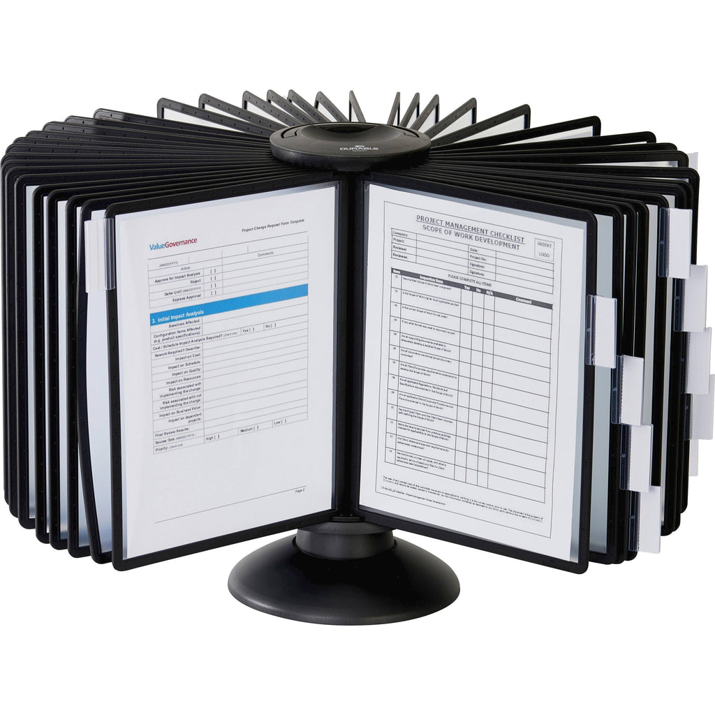 Black Sherpa 40-Panel Carousel Reference System, 80-Sheet Capacity N1725