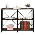 Industrial 3 Tier Sofa Console Table with Open Shelf W716