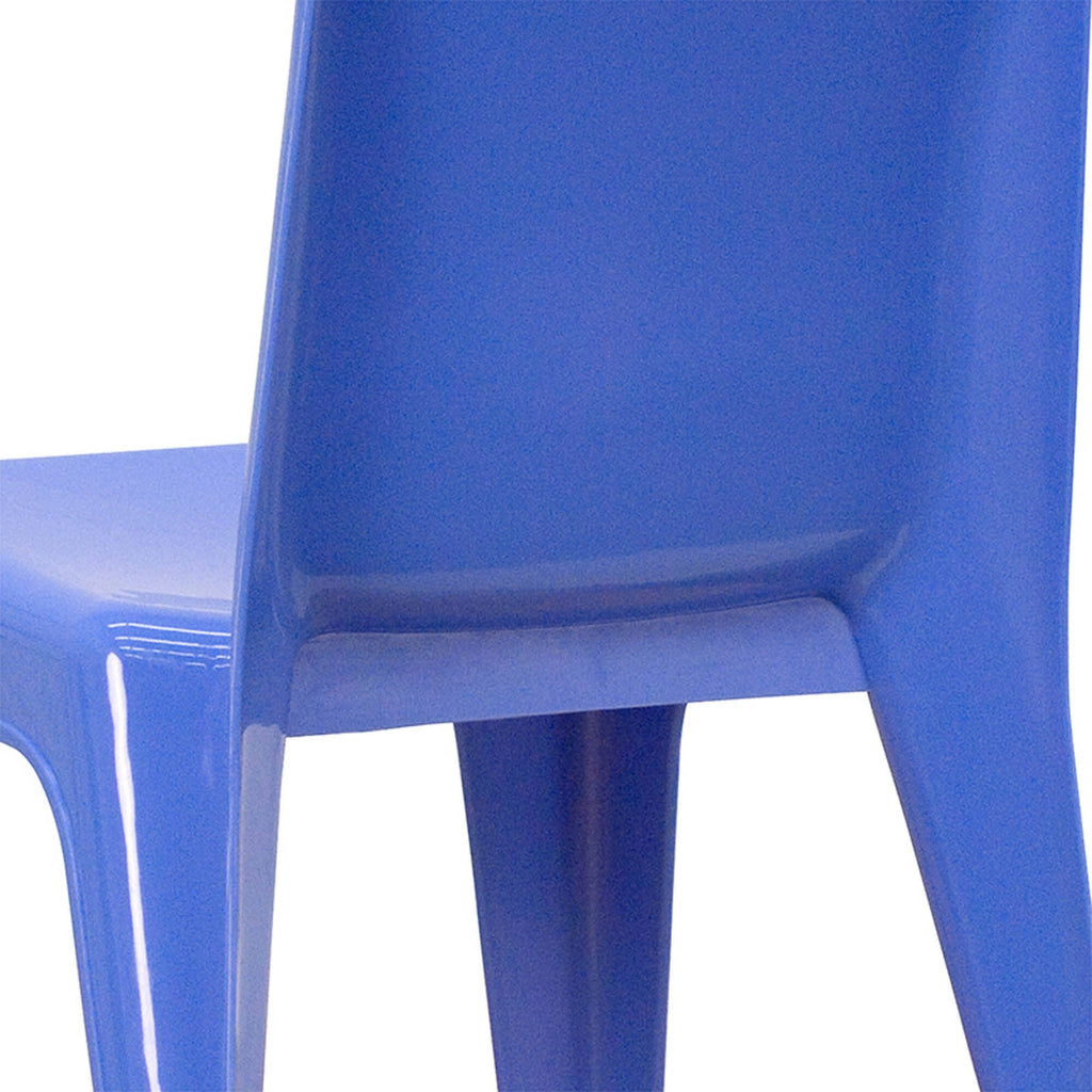 Blue Plastic Stackable School Chair with Carrying Handle, 2 Pack W722