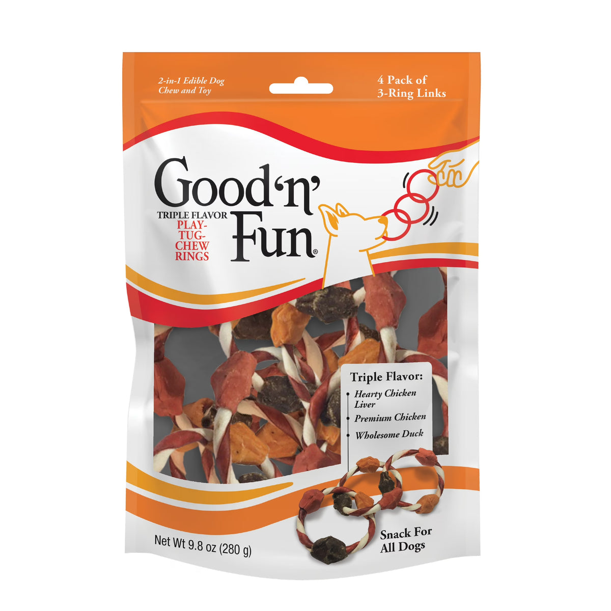 Triple Flavor Chew Rings 4 Count Dog Snack G558510