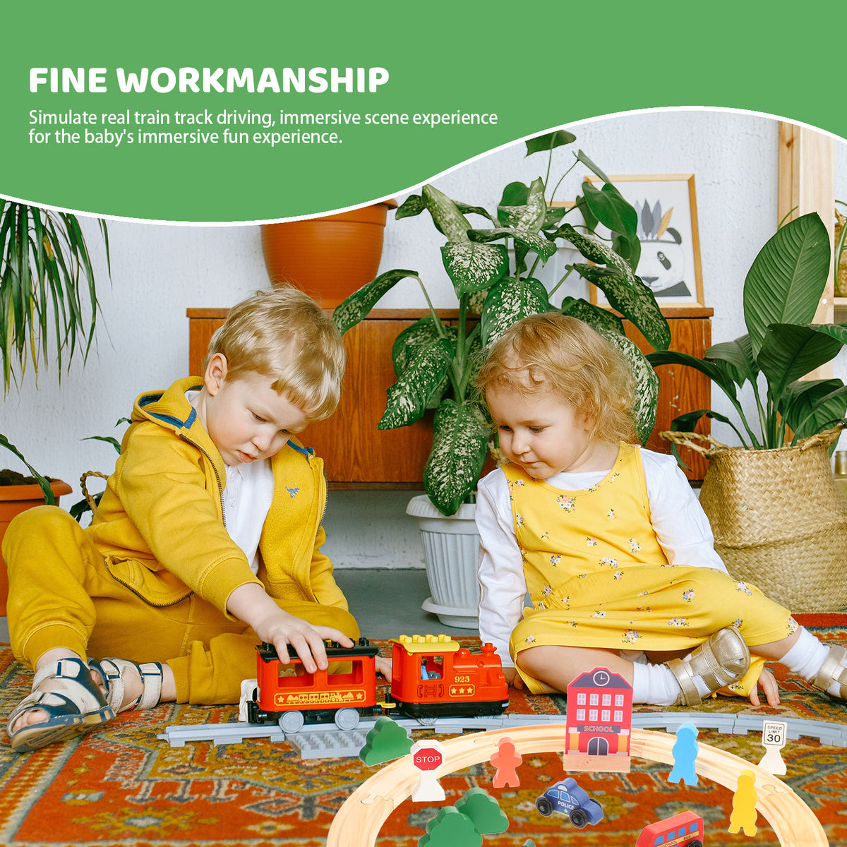 Kids Wooden Train Set Toy F210098
