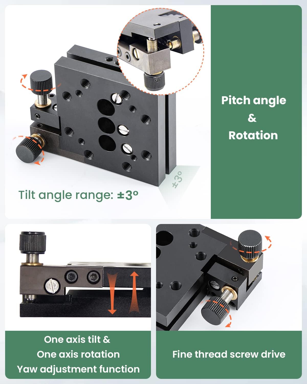 2.6 inches 2-axis Manual Angle adjustment platform P40131