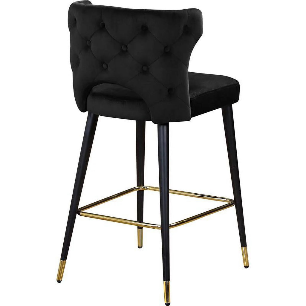 Black Velvet Bar Stool Set of 2 G329