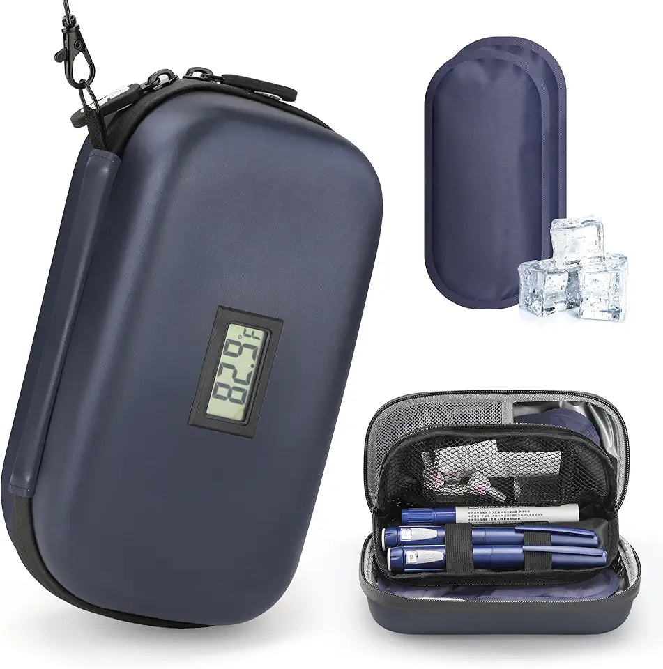 Insulin Cooler Travel Case with Temperature Display, TSA Approved with Ice Packs X54826