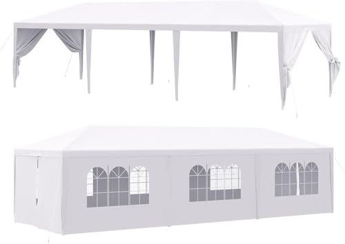 10'x30' Heavy Duty White Waterproof Outdoor Canopy S1087