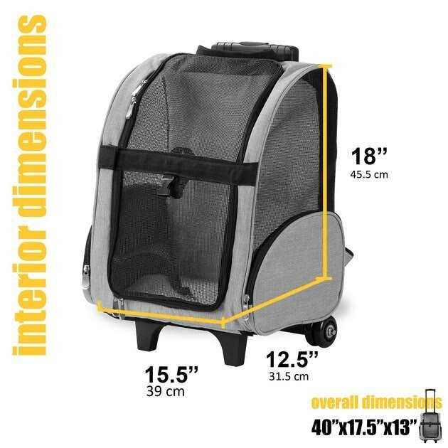 Backpack Pet Travel Carrier with Wheels F543