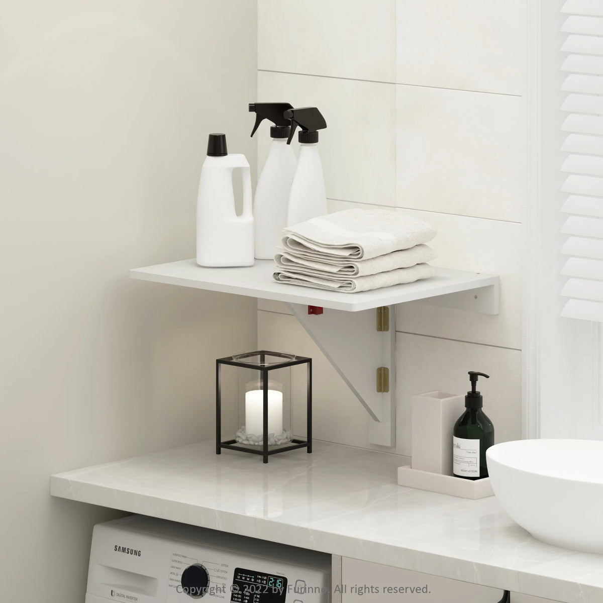 White Wall Mounting Folding Table M557