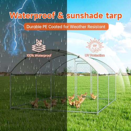 Large Metal Chicken Coop with Anti-UV Cover N78256
