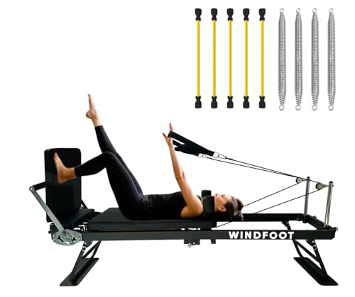 Foldable Pilates Reformer Machine with Springs & Cords E96016