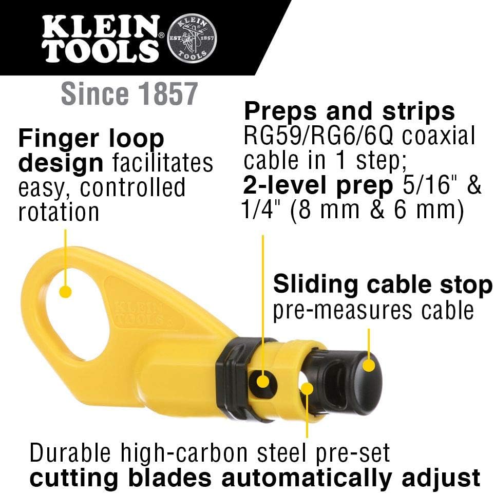 Coax Installation Kit with Crimp Tool, Cable Cutter, Stripper and F Connectors with Storage Bag Y430
