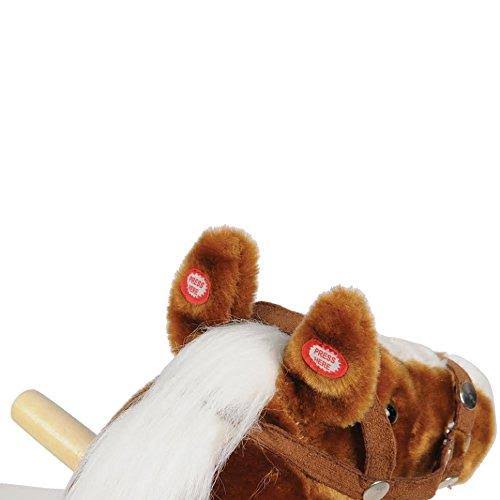 Pinto Rocking Horse with Brown Saddle W61819