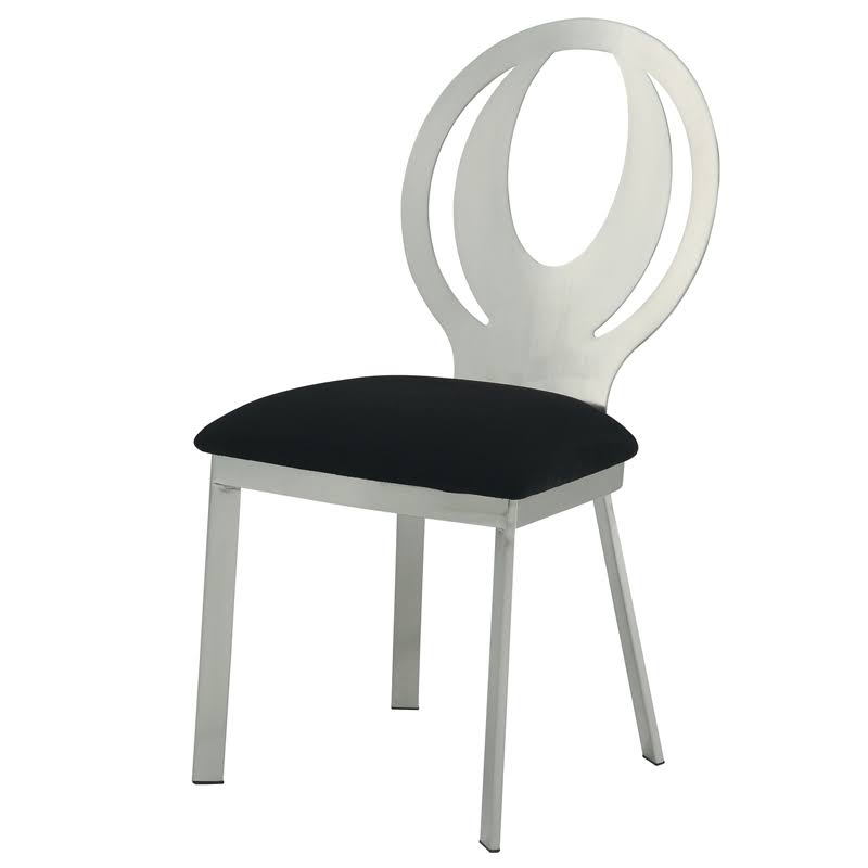 Metal Dining Chair in Silver (Set of 2) N158