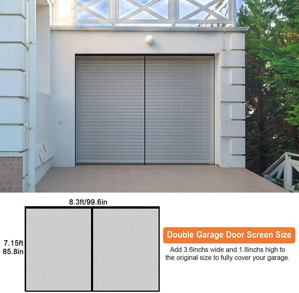 Black Fiberglass Mesh Garage Door Screen V92457