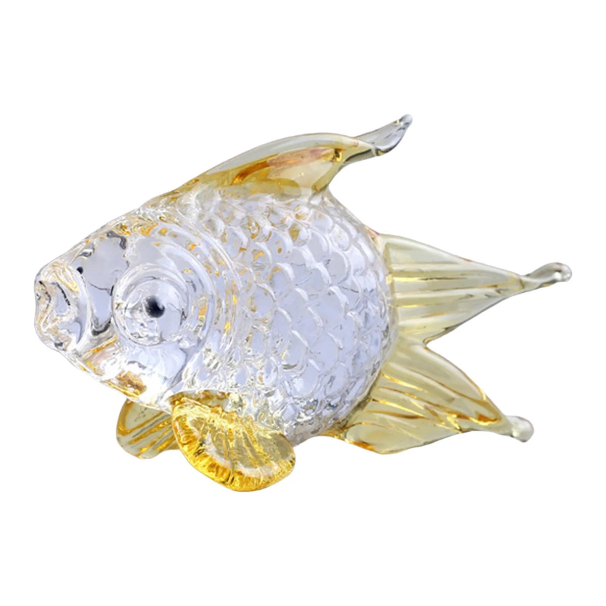 Hand Blown Glass Goldfish Figurine Ornament P839340