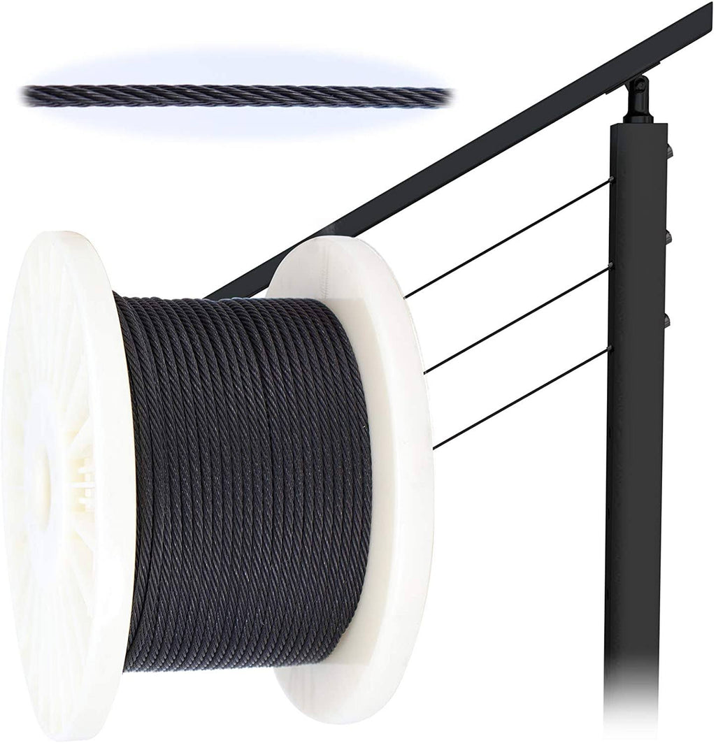 Black Wire Rope Cable Railing T316 Stainless Steel E922