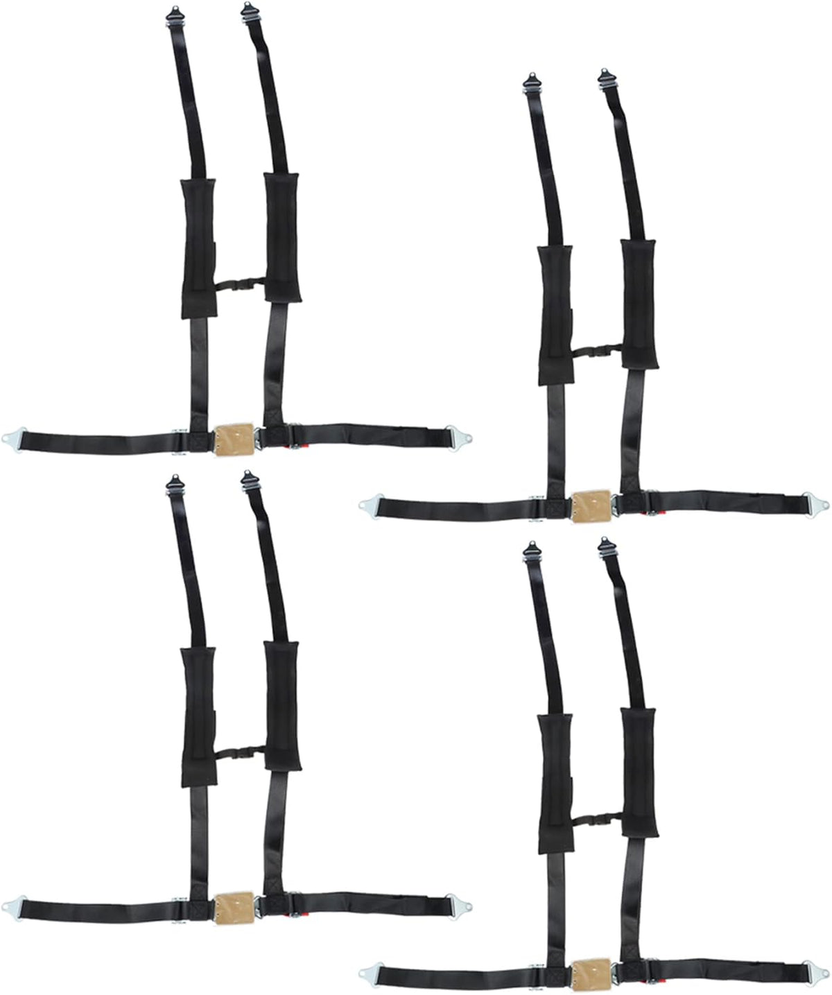 4 Pack Black 4 Point Harness 2 Straps Q45358
